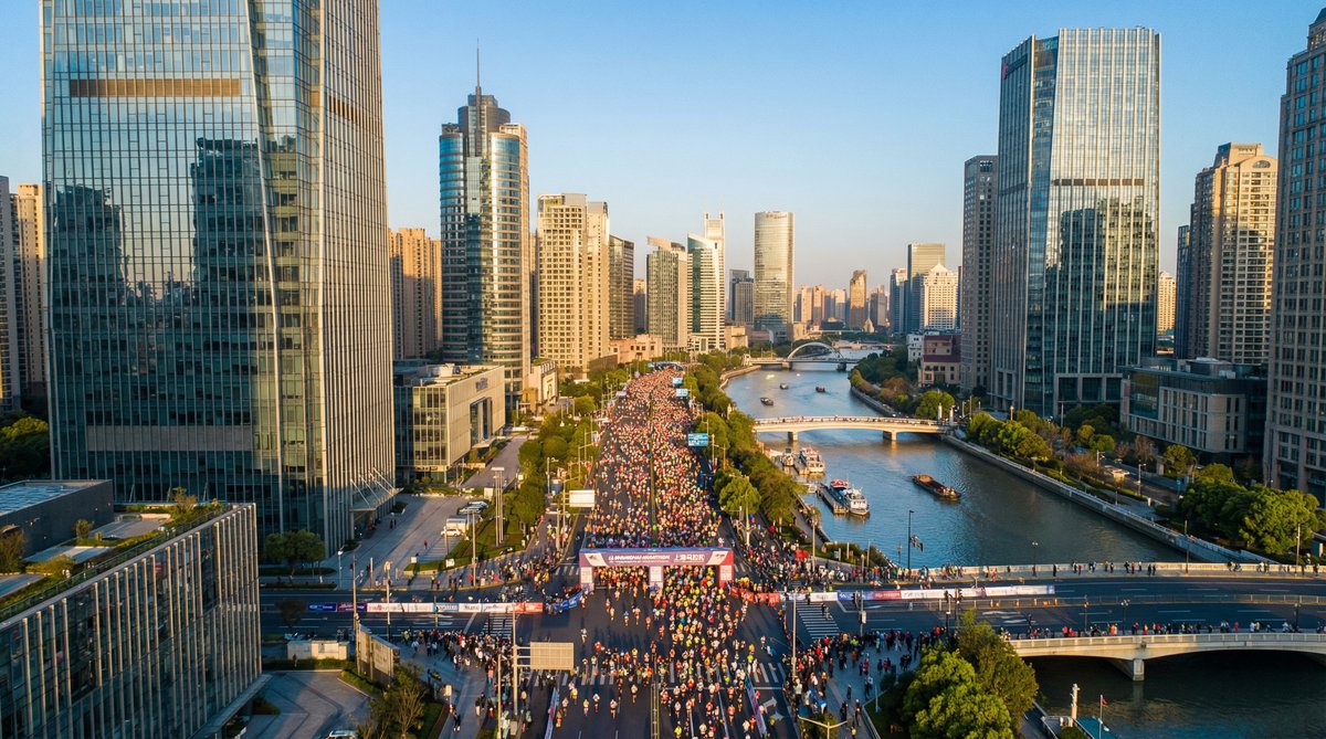 母狗城市马拉松航拍视频